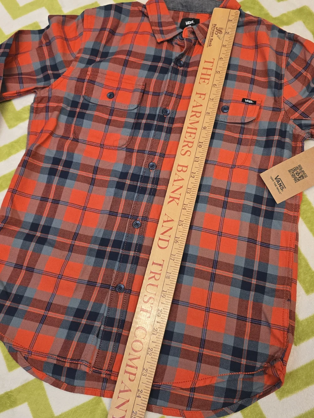 Vans Kid's Red Plaid Flannel Shirt Size Medium